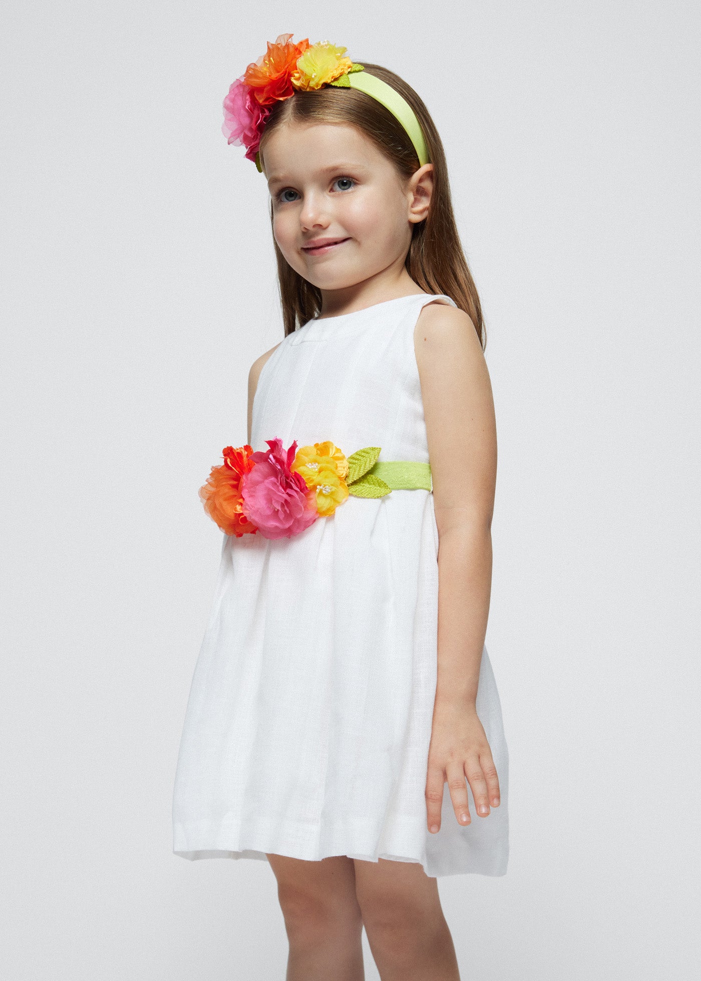 Vestido cinturón flores 03973-005 Mayoral