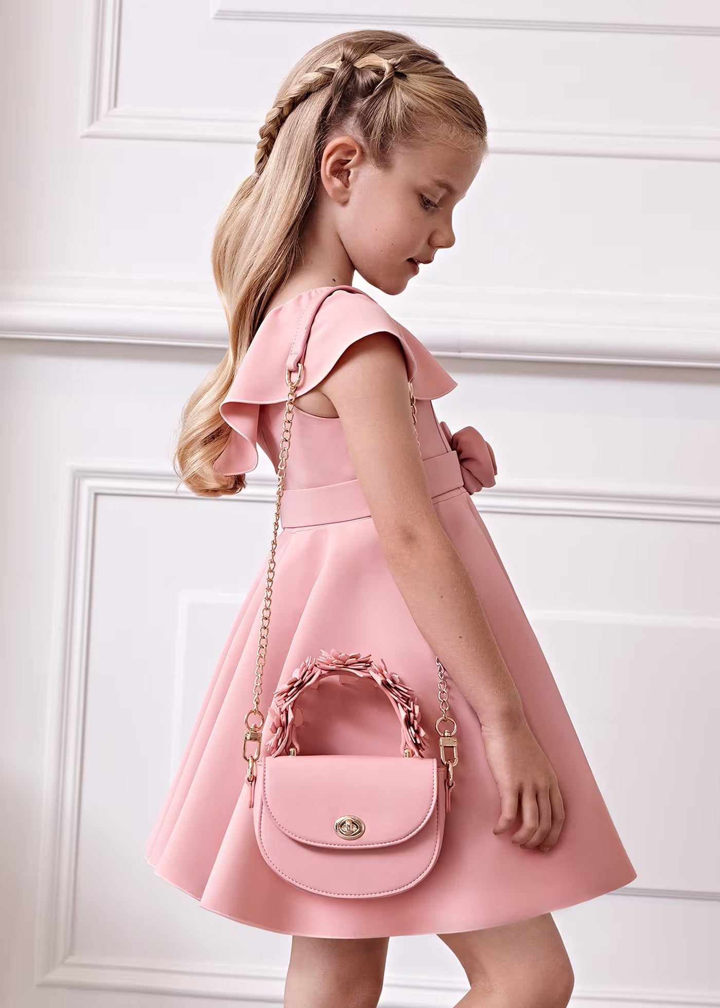Vestido crepe fluido rosa 05085-047 Abel y Lula