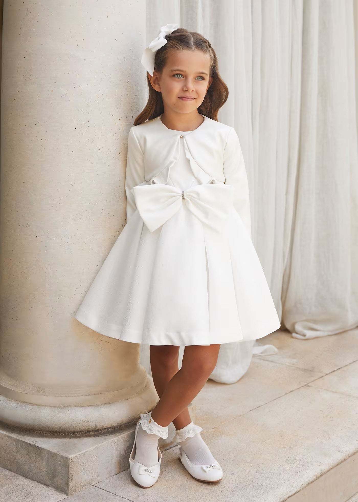 Vestido Abel y Lula fantasia brillo Blanco 5082