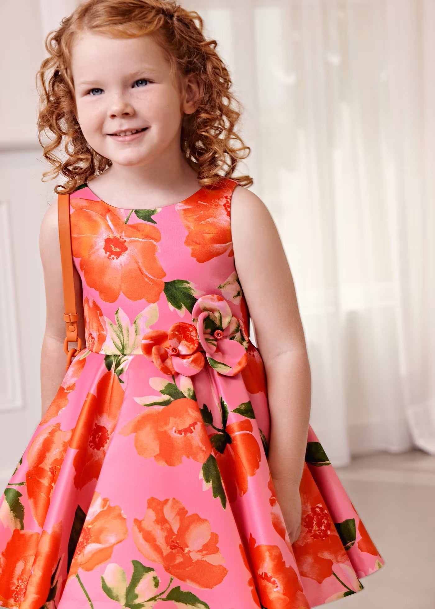 Vestido satén estampado niña Abel y Lula 25-05094