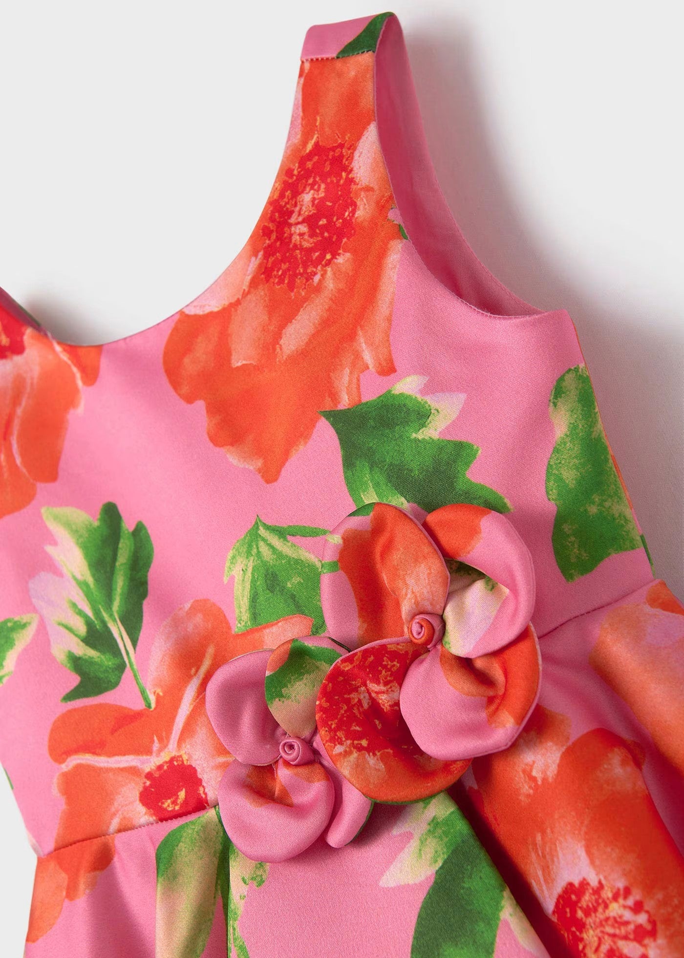 Vestido satén estampado niña Abel y Lula 25-05094