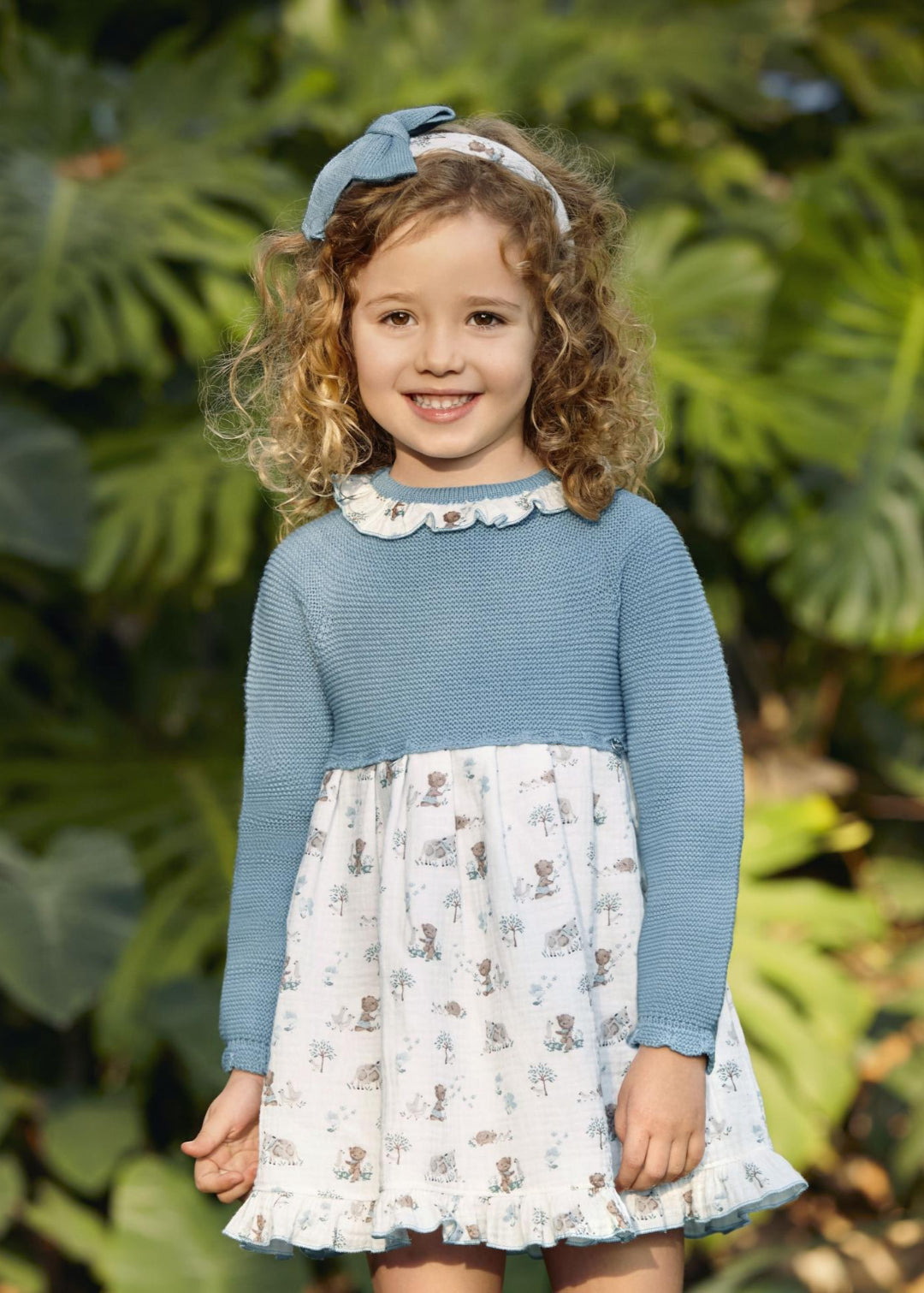 Vestido Cuerpo Punto Azul Nube Animalitos juliana 25649