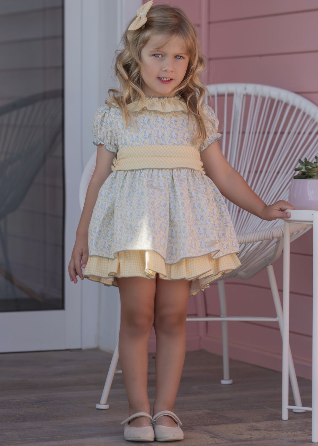 vestido amarillo para niñas Miranda 0608