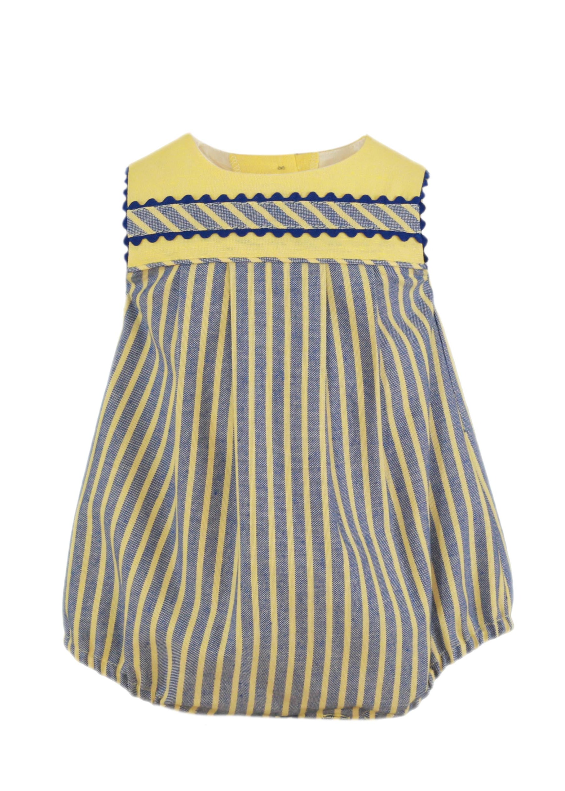 Pelele amarillo claro y marino Miranda 0042 - La boutique de AyA
