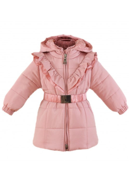 Abrigo bebe con capucha rosa 0110 - La boutique de AyA